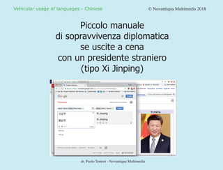 Vehicular usage of languages - Chinese				 © Novantiqua Multimedia 2018
Piccolo manuale
di sopravvivenza diplomatica
se us...