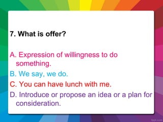 Offer Two Things Expressing Suggestion and Offer | PPTX