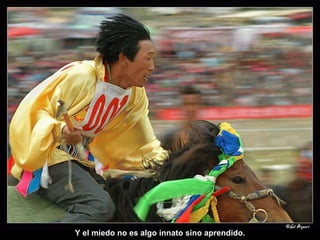 Y el miedo no es algo innato sino aprendido. 