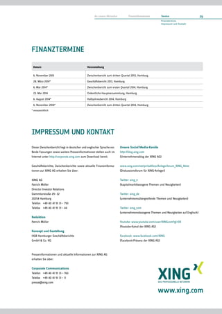 XING AG Zwischenbericht Q3/2013