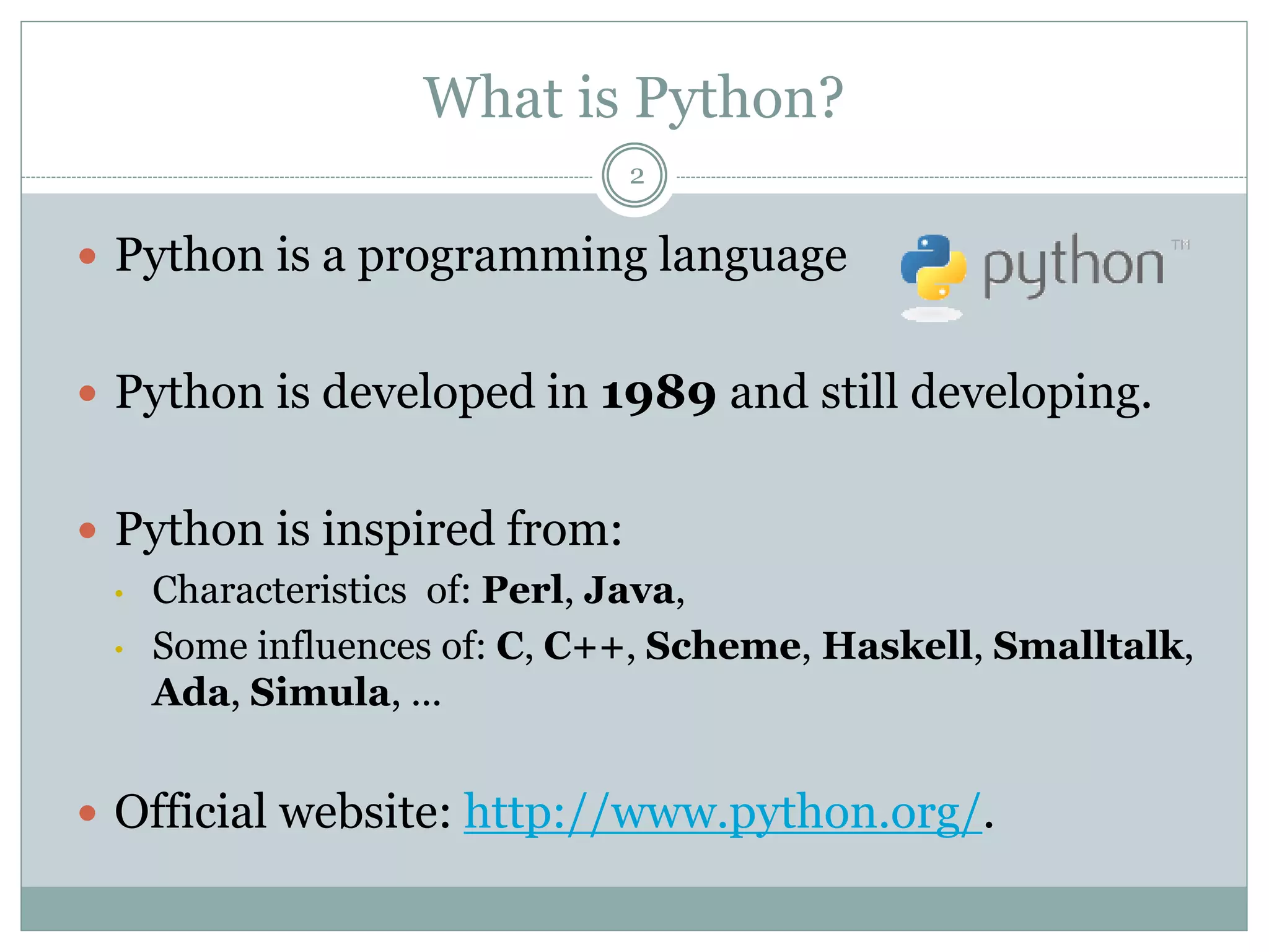 Python Workshop | PPT