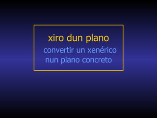 xiro dun plano
convertir un xenérico
nun plano concreto
 