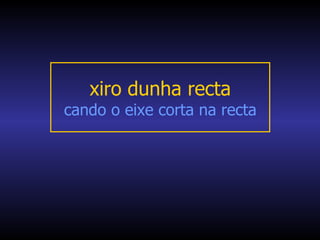 xiro dunha recta
cando o eixe corta na recta
 