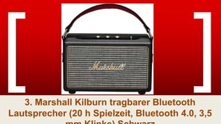 3. Marshall Kilburn tragbarer Bluetooth
Lautsprecher (20 h Spielzeit, Bluetooth 4.0, 3,5
 