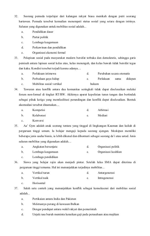 Soal Pilihan Ganda Ragam Masalah Sosial Ketidakadilan Beserta
