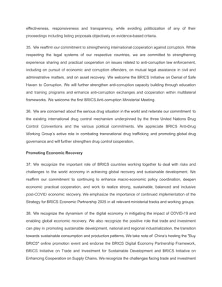 XIV BRICS Summit Beijing Declaration | PDF