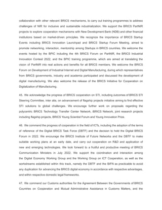 Bric Memo Example XIV BRICS Summit Beijing Declaration | PDF