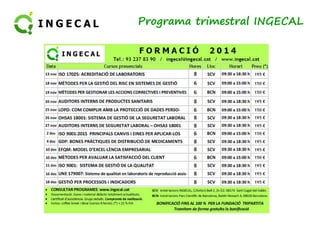 Programa trimestral INGECAL 
 