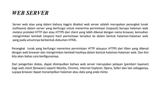 Penjelasan Materi Web Server | PPTX