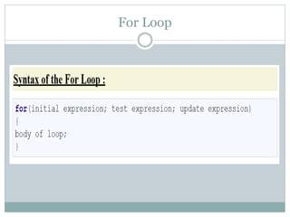 Loops in C | PPTX | Programming Languages | Computing