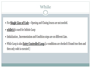 Loops in C | PPTX | Programming Languages | Computing