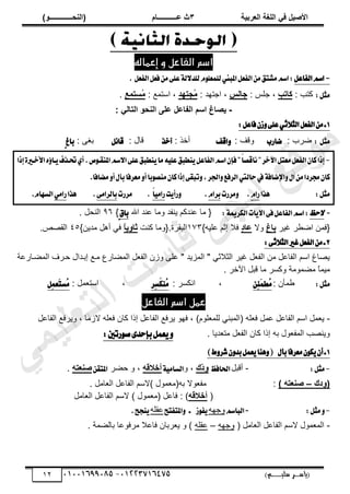 ‫األط‬
‫ُٮ‬ ٰٚ
‫وشتٰح‬ٛ‫ا‬ ‫ٌح‬ٜٛ‫ا‬
ٖ
‫ه‬ ‫ز‬
‫ـــــــــــ‬
( ٝ‫ا‬
٪‫ذـــــــــــــ‬٤ٛ‫ا‬
)
‫(ياس‬
‫ـ‬‫ـ‬‫ـ‬‫ـ‬‫ـ‬‫ـ‬‫ـ‬‫ـ‬‫ـ‬‫ـ‬‫ـ‬‫ـ‬
‫سلي‬ ‫ر‬
‫ـ‬‫ـ‬‫ـ‬‫ـ‬‫ـ‬‫ـ‬‫ـ‬‫ـ‬‫ـ‬‫ـ‬‫ـ‬‫ـ‬‫ـ‬‫ـ‬‫ـ‬‫ـ‬‫ـ‬‫ـ‬‫ـ‬‫ـ‬‫ـ‬‫ـ‬‫ـ‬‫ـ‬‫ـ‬‫ـ‬‫ـ‬
)‫م‬
53661534253
-
53553477563
02
ُ‫إعنال‬ ‫و‬ ‫الفاعل‬ ‫اصه‬
-
ٌ‫ايؿاع‬ِ‫اغ‬
. ٌ‫ايؿع‬ٌ‫ؾع‬َٔ٢ً‫ع‬١‫ي‬٫‫يًس‬ًّٛ‫يًُع‬‫املبين‬ٌ‫ايؿع‬َٔ‫َؿتل‬ِ‫اغ‬:
:ٌ‫َج‬
: ‫ٻظذ‬
‫ٗاذة‬
: ْ‫ؿڀ‬ ،
‫ظ‬ٛ‫جا‬
: ‫حؿظيي‬ ،
‫ذ‬٨‫ُجر‬
ٟ
: ٪‫حٓظڄ‬ ،
‫ن‬٠‫ُغر‬
ٟ
.
-
: ‫ٮ‬ٛ‫را‬ٛ‫ا‬ ٪‫ذ‬٤ٛ‫ا‬ ٬ٜ‫ه‬ ٚ‫ِاه‬ٛ‫ا‬ ٞ‫اع‬ ‫ٯظاى‬
1
‫ث‬٬‫ايج‬ٌ‫ايؿع‬َٔ‫ـ‬
:ٌ‫ؾاع‬ٕ‫ظ‬ٚ٢ً‫ع‬ٞ
: ٌ‫َج‬
: ‫َد‬ٟ
‫ناضب‬
: ‫ًٷٲ‬
‫اقـ‬ٚ
: ٌ‫أه‬
‫آخص‬
: ‫ٷخٽ‬
ٌ٥‫قا‬
: َٰ‫ر‬
ٍ‫ؽ‬‫با‬
-
٠‫ا٭خـري‬ٙ٩‫ـا‬ٜ‫ؼـصف‬ٟ‫أ‬.‫م‬ٛ‫املٓكـ‬ِ‫غ‬٫‫ا‬٢ً‫ع‬‫ٓطبل‬ٜ‫َا‬ً٘ٝ‫ع‬‫ٓطبل‬ٌٜ‫ايؿاع‬ِ‫اغ‬ٕ‫ؾإ‬"ّ‫ا‬‫ْاقك‬"‫اآلخط‬ٌ‫َعت‬ٌ‫ايؿع‬ٕ‫نا‬‫إشا‬
‫إشا‬
‫فطز‬ٕ‫نا‬
١‫اإلناؾ‬ٍٚ‫ا‬َٔ‫ا‬
٢‫تبك‬ٚ,‫اؾط‬ٚ‫ايطؾع‬‫ساييت‬‫يف‬
َٕ‫نا‬‫إشا‬
‫ٓك‬
ٛ
‫ب‬
‫ا‬
ٚ‫أ‬
َ
‫عطؾ‬
ٍ‫بأ‬‫ا‬
‫َهاؾا‬ٚ‫أ‬
.
:ٌ‫َج‬
‫ٖصا‬
ِّ‫ضا‬
.
‫َطضت‬ٚ
ّ‫بطا‬
‫ت‬ٜ‫ضأ‬ٚ .
ّ‫ا‬َٝ‫ضا‬
‫َطضت‬ .
٢َ‫بايطا‬
.
‫ٖصا‬
َٞ‫ضا‬
ّ‫ايػٗا‬
.
-
‫الحظ‬
:١‫ايهطمي‬‫ات‬ٜ‫اآل‬٢‫ؾ‬ٌ‫ايؿاع‬ِ‫اغ‬:
‫حهلل‬ ‫ني‬٫ ‫ًڃخ‬ ‫ّنٴي‬ ‫نيٻڂ‬٫ ‫ڃخ‬ {
ٍ‫م‬‫با‬
}
6ٙ
. ‫حٿنلپ‬
{
َْ‫ٯ‬ َ٤ٟ‫ح‬ ‫ٳڄن‬
ٍ
‫ى‬‫تا‬
‫ًال‬
ٍ
‫د‬‫ها‬
ْ‫ڀ‬٫ ‫اػڂ‬ ‫ٳال‬
‫و‬
}
ٔ7ٖ
{.‫حٿزٸَس‬
‫ٻنض‬ ‫ًڃخ‬
ً
‫ا‬‫ٯ‬٩‫شا‬
‫ڃيّن‬ ‫أىپ‬ ِ‫ٳ‬
}
ٗ٘
ٜٚ‫حٿٸ‬
.
2
ٌ‫ايؿع‬َٔ‫ـ‬
‫اي‬‫غري‬
:٢‫ث‬٬‫ج‬
‫زخ‬٠‫حٿڄ‬ ‫كزَٱ‬ ‫ارزيحٽ‬ ٪‫ڃز‬ ٩ٍ‫خ‬٠‫حٿڄ‬ ‫پ‬٬‫حٿٴ‬ ‫ًُڅ‬ َ‫ڀ‬٫ " ‫حٿڄِّي‬ " ِ‫حٿؼالػ‬ َْ‫ٯ‬ ‫پ‬٬‫حٿٴ‬ ‫ڃن‬ ‫پ‬٫‫حٿٴخ‬ ‫حٓڂ‬ ‫خ٭‬ّٜ
‫ش‬٫ٍ
. َ‫حٓه‬ ‫ٷزپ‬ ‫ڃخ‬ َٔ‫ًٻ‬ ‫ڄٌڃش‬٠‫ڃ‬ ً
‫خ‬‫ڃْڄ‬
:ٌ‫َج‬
: ‫ڄؤڅ‬٣
َُ‫ُط‬
َ
ٔٔ٦
: َٔ‫حنټ‬ ،
َ‫ه‬ُٓ
َ
‫ٔط‬‫ػ‬
: ‫ڄپ‬٬‫حٓظ‬ ،
َ‫ت‬‫ُػ‬
َ
ٌُٔ‫ع‬
‫الفاعل‬ ‫اصه‬ ‫عنل‬
-
‫ڀو‬٬‫ٳ‬ ‫ڄپ‬٫ ‫پ‬٫‫حٿٴخ‬ ‫حٓڂ‬ ‫ڄپ‬٬ّ
)‫ڀٌځ‬٬‫ٿڀڄ‬ ِ‫(حٿڄزن‬
‫پ‬٫‫حٿٴخ‬ ٪‫ًَّٳ‬ ، ‫الُڃخ‬ ‫ڀو‬٬‫ٳ‬ ‫ٻخڅ‬ ‫اًح‬ ‫پ‬٫‫حٿٴخ‬ ٪‫َّٳ‬ ٌ‫ٳي‬ ،
. ‫يّخ‬٬‫ڃظ‬ ‫پ‬٬‫حٿٴ‬ ‫ٻخڅ‬ ‫اًح‬ ‫رو‬ ‫ٌٽ‬٬‫حٿڄٴ‬ ‫ذ‬ٜ‫ًّن‬
‫بإ‬ٌُ‫ع‬ٜٚ
‫سس‬
٣
‫ضتني‬ٛ‫ق‬
:
1
)‫ط‬ٚ‫ؾط‬ٕٚ‫بس‬ٌُ‫ع‬ٜ‫ٖٓا‬ٚ( ٍ‫بأ‬‫َعطؾا‬ٕٛ‫ه‬ٜٕ‫أ‬‫ـ‬
-
:ٌ‫َج‬
-
‫أٷزپ‬
‫اؿاؾغ‬
ّٕ
‫د‬٩
ً ،
‫اي‬
١َٝ‫ػا‬
٦ٓ‫أخال‬
َ٠‫ك‬ ً ،
ٔ‫املتك‬
٦‫ور‬٤‫ط‬
.
ٕ‫د‬٩(
–
) ٦‫ور‬٤‫ط‬
:
‫رو‬ ‫ٌال‬٬‫ڃٴ‬
) ‫ڄٌٽ‬٬‫(ڃ‬
‫خ‬٬‫حٿ‬ ‫پ‬٫‫حٿٴخ‬ ‫الٓڂ‬
. ‫ڃپ‬
(
٦ٓ‫أخال‬
)
:
‫پ‬٫‫ٳخ‬
) ‫ڄٌٽ‬٬‫(ڃ‬
‫خڃپ‬٬‫حٿ‬ ‫پ‬٫‫حٿٴخ‬ ‫الٓڂ‬
-
ٌ‫َج‬ٚ
:
-
ِ‫ايباغ‬
‫ًؿيو‬
‫ظ‬ٛ‫ؿ‬ٜ
‫ـ‬
‫املتؿتض‬ٚ
‫ٸڀو‬٫
.‫ٓذض‬ٜ
-
( ‫خڃپ‬٬‫حٿ‬ ‫پ‬٫‫حٿٴخ‬ ‫الٓڂ‬ ‫ڄٌٽ‬٬‫حٿڄ‬
‫ًؿيو‬
–
‫ٸڀو‬٫
‫َرخڅ‬٬ّ ً )
‫ڄش‬٠‫رخٿ‬ ‫خ‬٫ٌ‫ڃَٳ‬ ‫ال‬٫‫ٳخ‬
.
‫ﻲ‬‫ﻣ‬‫ﯾ‬‫ﻠ‬‫ﻌ‬‫ﺗ‬‫ﻟ‬‫ا‬ ‫ت‬‫ﺳ‬‫ﺎ‬‫ﻓ‬ ‫ﻰ‬‫ﺟ‬‫ﯾ‬‫ا‬ ‫ﻊ‬‫ﻗ‬‫و‬‫ﻣ‬
 