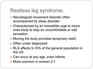 Severe Rls Restless leg syndrome in ckd | PPTX