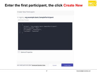 thanachart@imcinstitute.com37
Enter the first participant, the click Create New
 