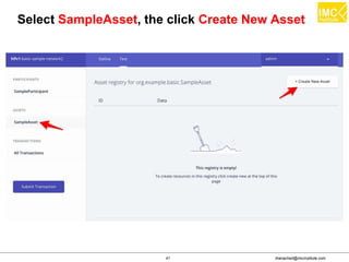 thanachart@imcinstitute.com41
Select SampleAsset, the click Create New Asset
 