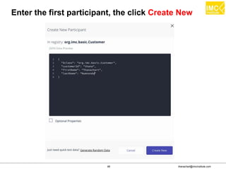 thanachart@imcinstitute.com66
Enter the first participant, the click Create New
 