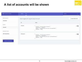 thanachart@imcinstitute.com72
A list of accounts will be shown
 