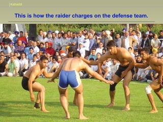 Kabaddi
© Copyright Millennium National School 2010
This is how the raider charges on the defense team.
 