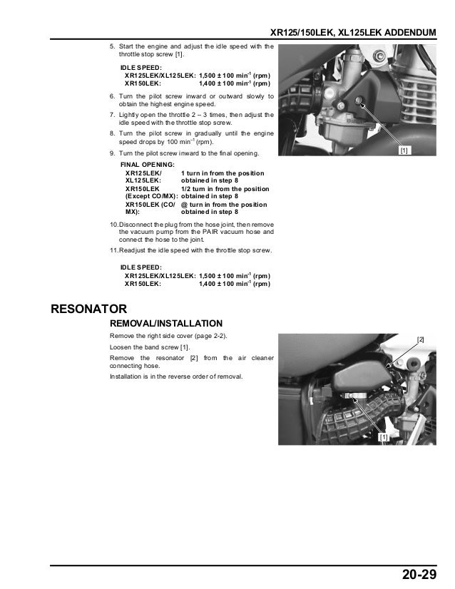 Xl125 xr125xr150servicemanualaddendum