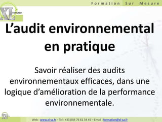 L’audit environnemental en pratiqueSavoir réaliser des audits environnementaux efficaces, dans une logique d’amélioration de la performance environnementale. 