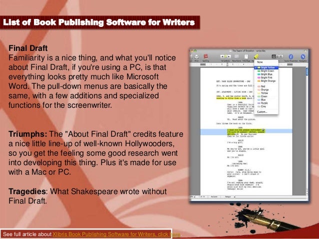 software for writers Authors planning and writing applications liquid story binder xe (windows, 45 usd, generally goes on 50% sale around nanowrimo time): liquid story binder xe is a full planning, research and writing environment that is meant to be set up to the way you write includes all kinds of planning tools: sequences, storyboards, outlines, mindmaps. software for writers Authors planning and writing applications liquid story binder xe (windows, 45 usd, generally goes on 50% sale around nanowrimo time): liquid story binder xe is a full planning, research and writing environment that is meant to be set up to the way you write includes all kinds of planning tools: sequences, storyboards, outlines, mindmaps.