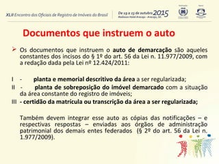 Documentos que instruem o auto
 Os documentos que instruem o auto de demarcação são aqueles
constantes dos incisos do § 1...