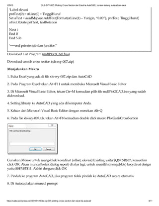 [Xls svy-007] plotting cross section dari excel ke auto-cad _ coretan ...