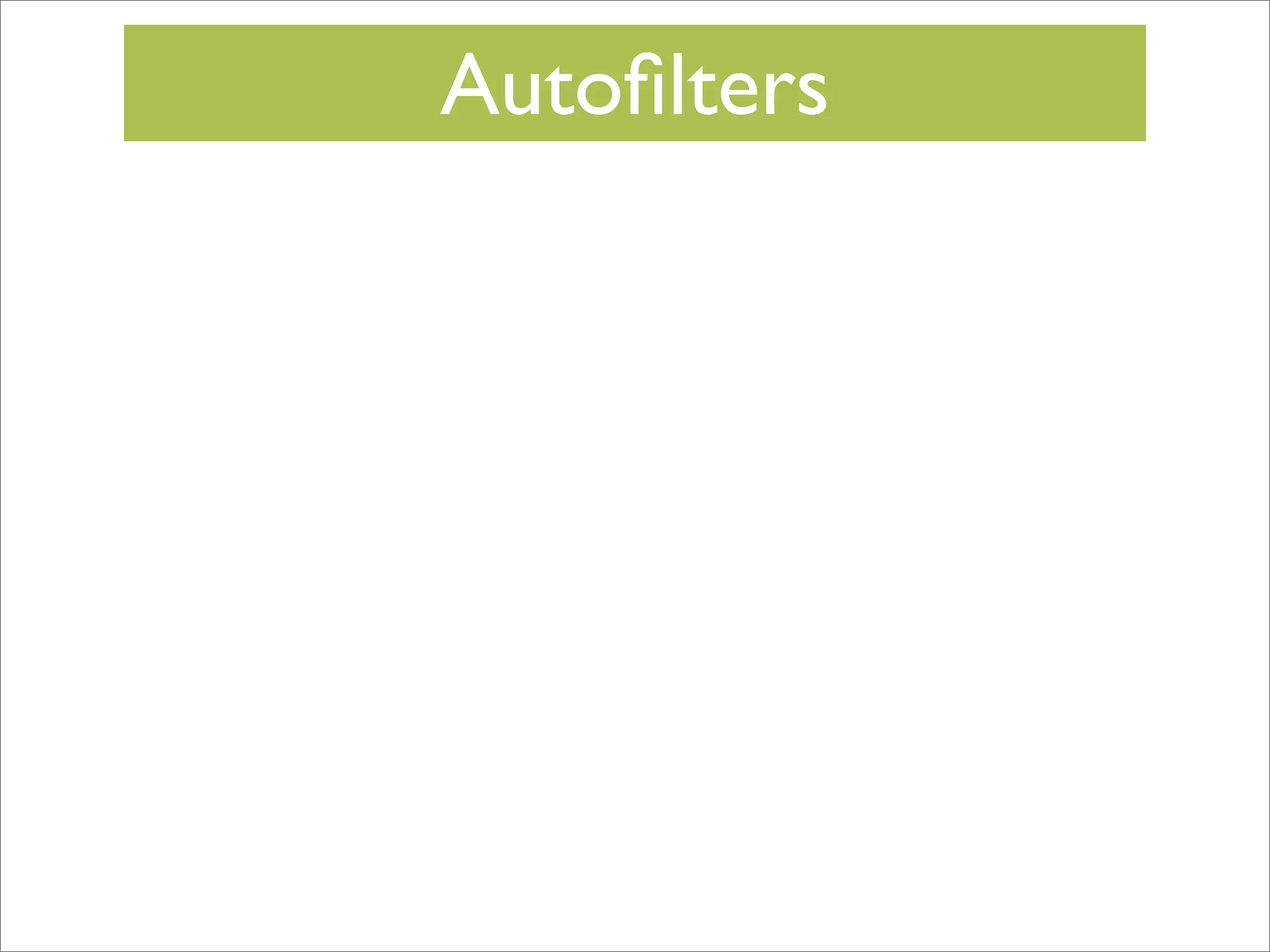 Autoﬁlters

 