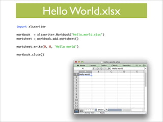 Creating Excel files with Python and XlsxWriter | PDF