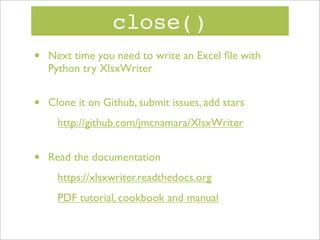 Creating Excel Files With Python And Xlsxwriter Ppt 50 Off Creating Excel Files With Python And Xlsxwriter Ppt 50 Off