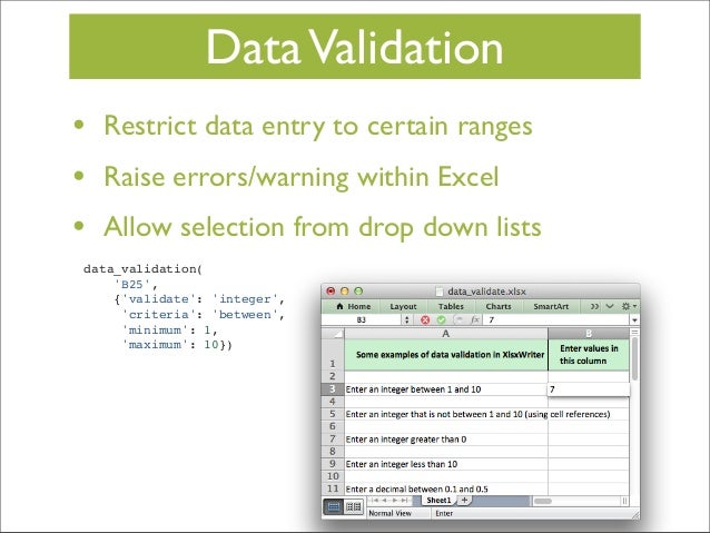 Creating Excel files with Python and XlsxWriter