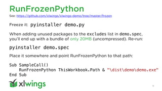 Deployment of xlwings-powered spreadsheets (webinar) | PPT