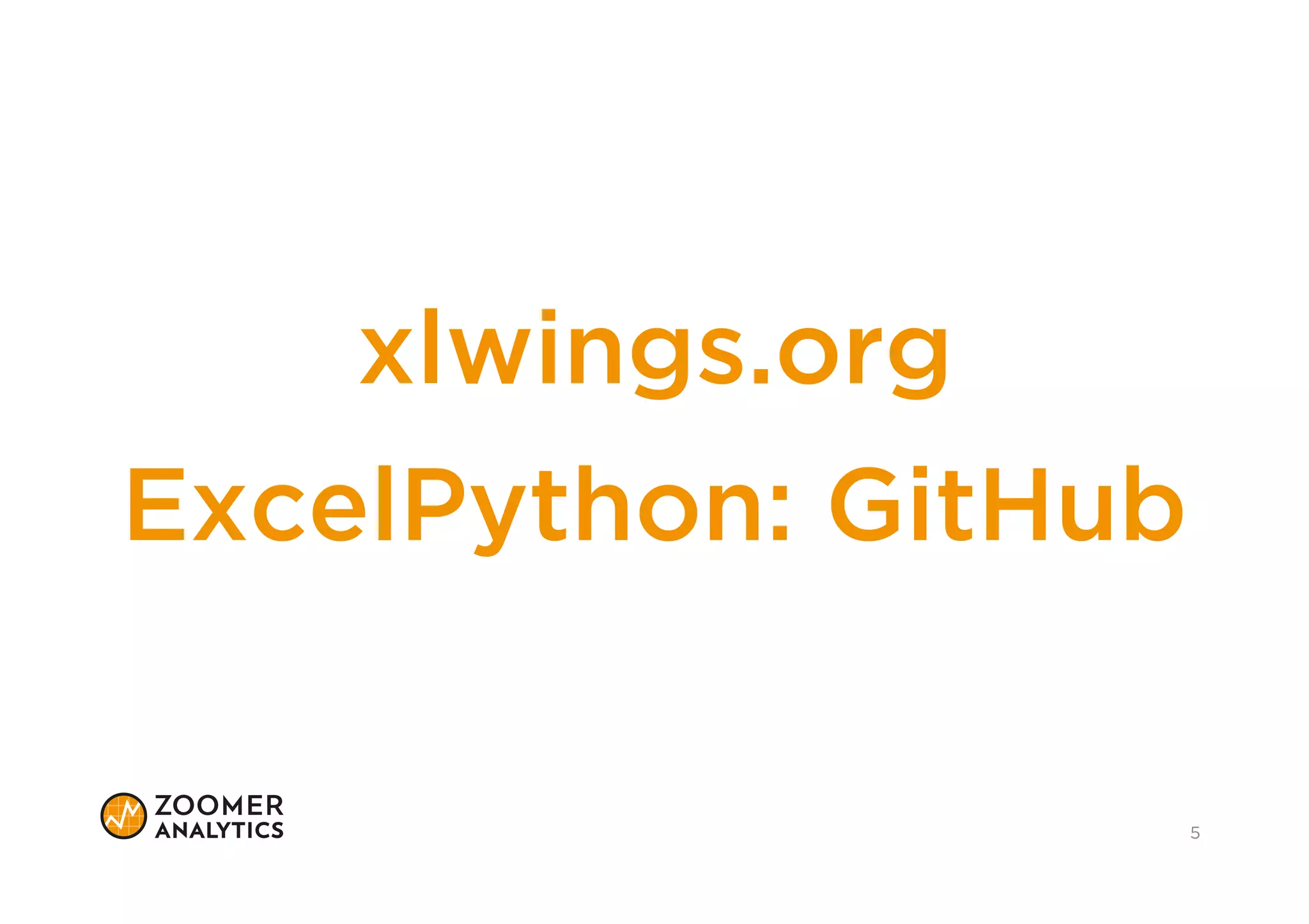 xlwings Zurich Python User Group Meetup | PPT