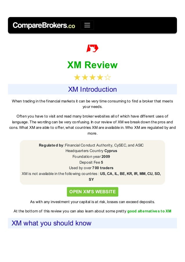 Xm Broker Review - 