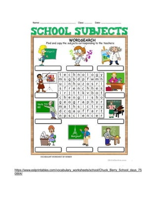 https://www.eslprintables.com/vocabulary_worksheets/school/Chuck_Berry_School_days_75
0864/
 