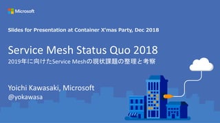 , 2 , ,1 21 21 1, 0 ,
Service Mesh Status Quo 2018
2019 Service Mesh
 