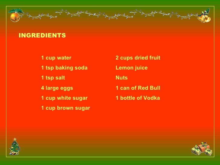 X-mas cake recipe