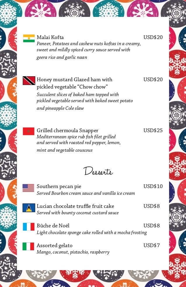 christmas menu borders christmas menu borders