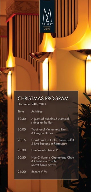 La Residence Hotel & Spa - Christmas Dinner Program