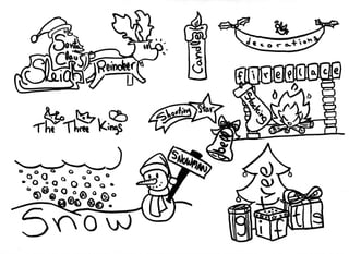 Christmas vocabulary: drawing ideas