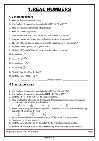X Maths 1