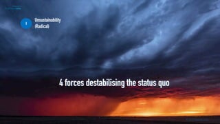 © stormlapse.com
Unsustainability 
(Radical)
I
4 forces destabilising the status quo
 