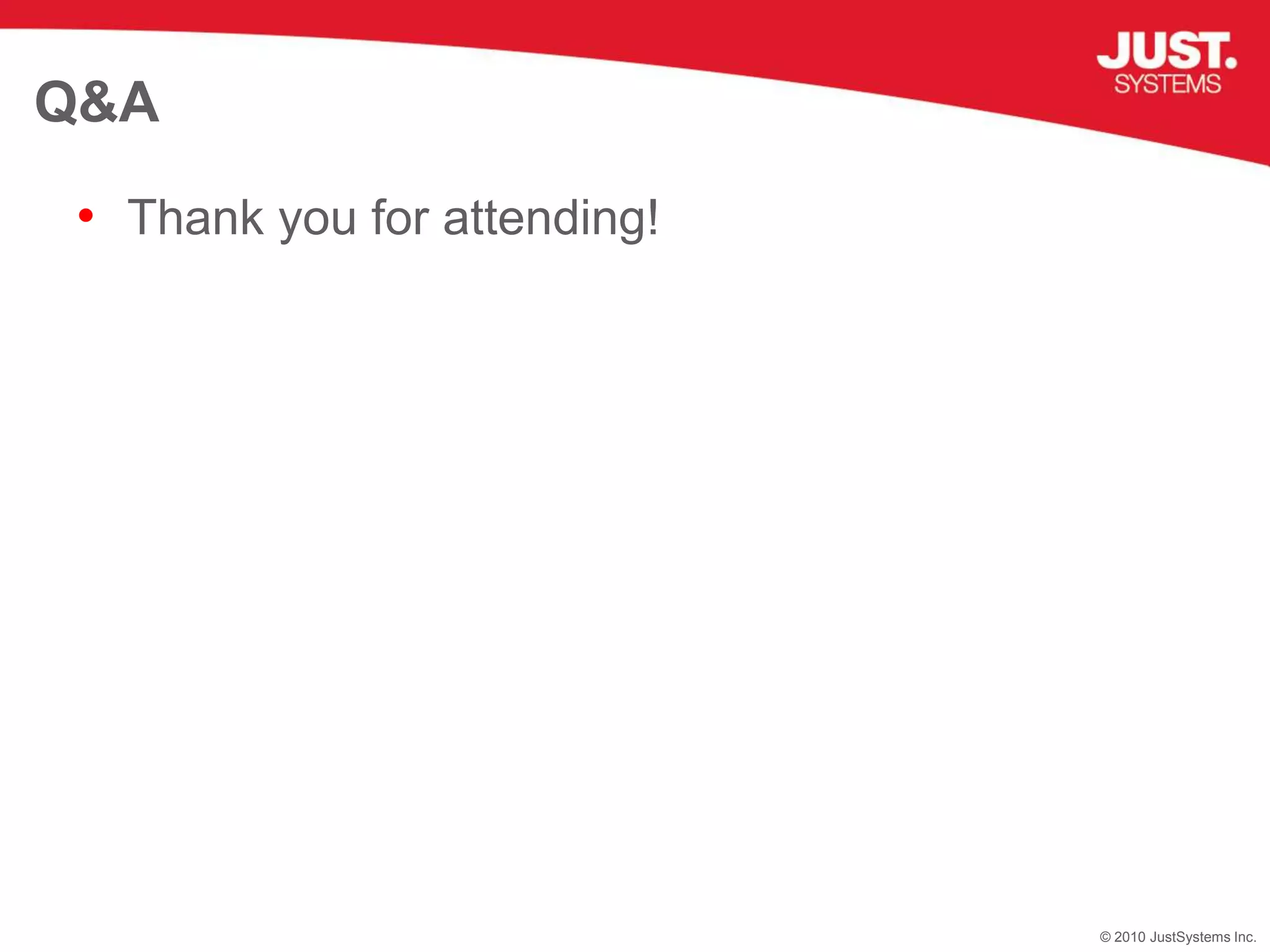 Thank you for attending!Q&A