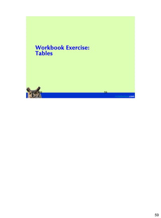 Workbook Exercise:
  Tables




11/03/08               59




                            59
 