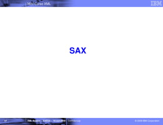 Mini Curso XML




                                          SAX




57   XML Básico – FAESA – 16-out-2009 | Confidencial   © 2009 IBM Corporation
 