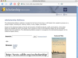 http://texts.cdlib.org/escholarship/ 