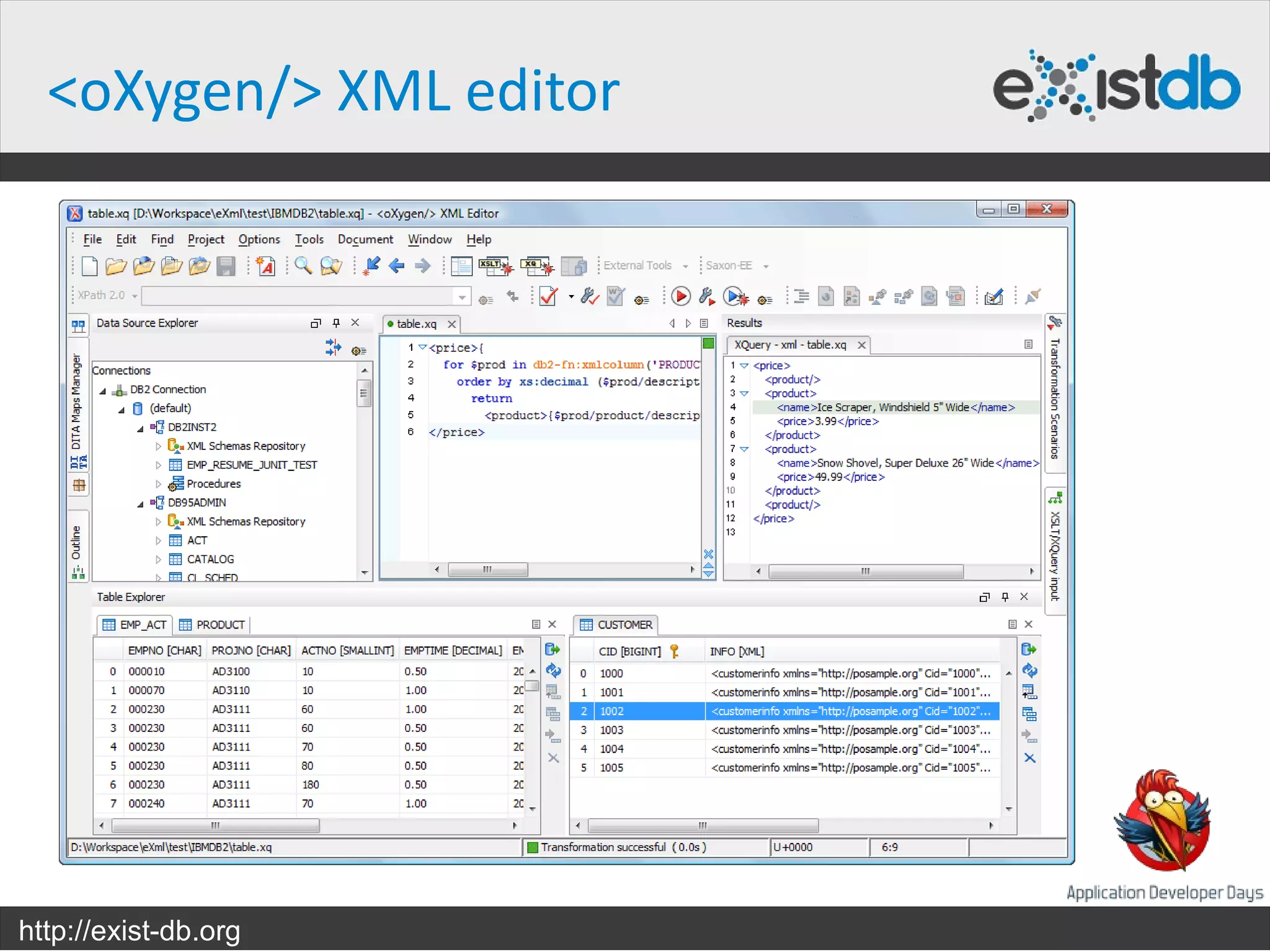 <oXygen/> XML editor




http://exist-db.org
 