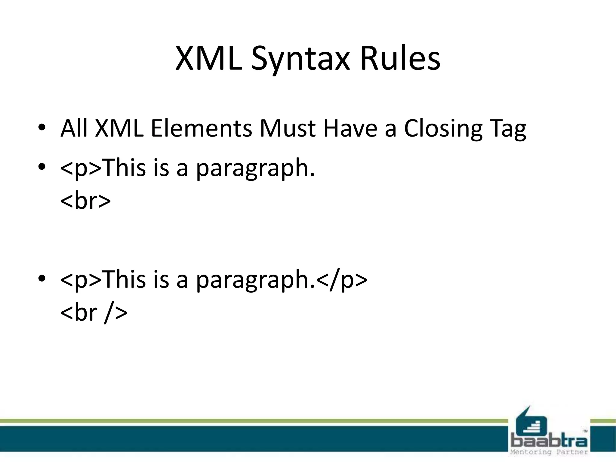 • <bookstore>
   <book category="COOKING">
    <title lang="en">Everyday Italian</title>
    <author>Giada De Laurentiis</author>
    <year>2005</year>
    <price>30.00</price>
   </book>
   <book category="CHILDREN">
    <title lang="en">Harry Potter</title>
    <author>J K. Rowling</author>
    <year>2005</year>
    <price>29.99</price>
   </book>
   <book category="WEB">
    <title lang="en">Learning XML</title>
    <author>Erik T. Ray</author>
    <year>2003</year>
    <price>39.95</price>
   </book>
  </bookstore>
 