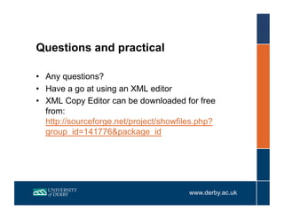 Using OU XML to create units for OpenLearn