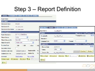 Step 3 – Report Definition 